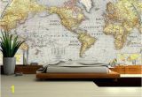 Vintage World Map Wall Mural World Map Wall Decal Wallpaper World Map Old Map Wall