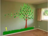 Vinyl Mural Wall Art butterfly Family Tree Leaves Removable Mural Wall Art