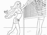 Volleyball Player Coloring Pages Barbie Playing Volleyball Coloring Pages