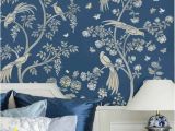Wall and Mural Stencils Birds and Roses Chinoiserie Wall Mural Stencil Diy asian