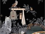Wall Mural From My Photo Dark Enchanted forest Wall Mural Vintage Wild Animals