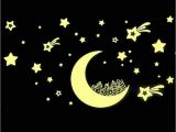 Wall Mural Glow In the Dark Glow In Dark Moon Star Luminous Stickers Removable Wall