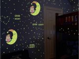Wall Mural Glow In the Dark Glow In the Dark Owl Moon Stars Luminous Wall Stickers for