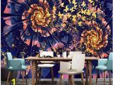 Wall Mural Ideas for Dining Room Modern Dreamy Golden butterfly Flower Wall Murals