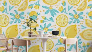 Wall Mural or Wallpaper Lemon Pattern White Wall Mural Wallpaper Patterns