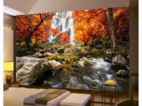 Wall Mural Painting Cost 3d Wallpaper Wall Mural River Waterfall Maple Nature