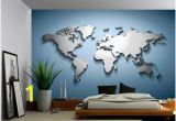 Wall Mural Peel and Stick Wallpaper Details About Peel & Stick Mural Self Adhesive Vinyl Wallpaper 3d Silver Blue World Map