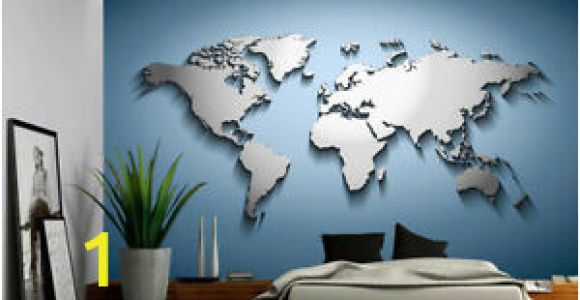 Wall Mural Wallpaper Ebay Details About Peel & Stick Mural Self Adhesive Vinyl Wallpaper 3d Silver Blue World Map