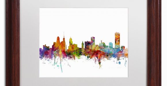 Wall Murals Buffalo Ny Michael tompsett Buffalo New York Skyline White Matte