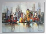 Wall Murals Cityscapes Art Handmade Oil Paintings Modern Decoration Canvas Wall Art Picture