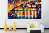 Wall Murals Cityscapes Palette Knife Oil Painting Water City Architecture Castle Cityscape