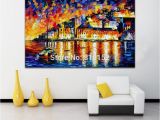 Wall Murals Cityscapes Palette Knife Oil Painting Water City Architecture Castle Cityscape