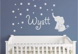 Wall Murals for Baby Boy Nursery Baby Elephant with Stars Wall Decal