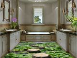 Wall Murals for Bathrooms Uk Lilypad Pond Stone Stage Fish Floor Decals 3d Wallpaper Wall Mural