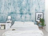 Wall Murals for Dorms Chipped Blue Concrete 8 X 144" 3 Piece Wall Mural