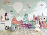 Wall Murals for Girls Bedroom Kids Wallpaper Historical Places Wall Mural Hot Air Balloon