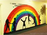 Wall Murals for Sunday School Rooms Children S area Decor Children Playing Wall Silhouette
