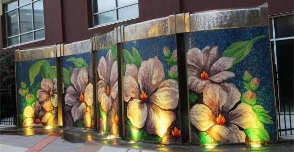 Wall Murals Wichita Ks Block E Pocket Park Water Wall Wichita Kansas