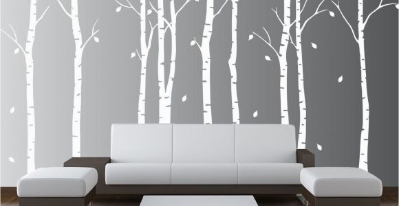 Wall Tree Mural Stencils Wall Birch Tree Nursery Decal forest Kids Vinyl