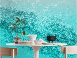 Wallpaper Vs Wall Murals Aqua Teal Ocean Glitter 1 Wall Mural Wallpaper Abstract In