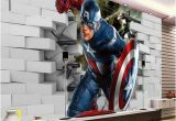 Walltastic Avengers Wall Mural Avengers Captain America 3d Wall Mural Wallpaper