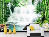 Waterfall Wall Murals Cheap Wallpaper Mural Living Room Bedroom Mural Bamboo forest Hot