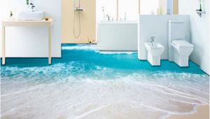 Waterproof Bathroom Murals Pvc Self Adhesive Waterproof 3d Floor Murals Sea Wave Bathroom