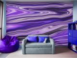 Wave Murals for Walls Purple Waves Abstract Art Digital Fluid Artwork Peel and