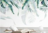 Where the Wild Things are Wall Mural Watercolor Hand Painted Hanging Tropical Leaves Wallpaper Wall Mural