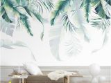 Where the Wild Things are Wall Mural Watercolor Hand Painted Hanging Tropical Leaves Wallpaper Wall Mural