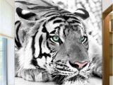 White Tiger Wall Mural Customized Black and White Tiger Animals 3d Wallpaper Mural Living Room sofa Tv Backdrop Room Entrance Wall Papers Screensaver Wallpaper Screensaver