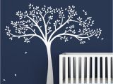 White Tree Wall Mural Tree Wall Decal Monochromatic Fall Tree Extended Gender
