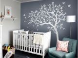 White Tree Wall Mural White Tree Decals Nursery Tree Decals with Birds