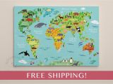 Whole Wide World Wall Mural Children S World Map Print World Map On Canvas Nursery