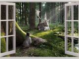 Window Wall Murals Uk Behangrollen 3d Hole In Wall Children Fairytale Enchanted