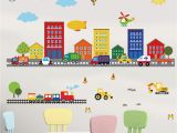 Window Wall Murals Uk Decalmile Construction Kids Wall Stickers Cars Transportation Wall Decals Baby Nursery Childrens Bedroom Living Room Wall Decor