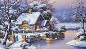 Winter Scene Wall Murals Winter Countryside — Snow Landscape Paint by Numbers