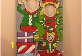 Winter Wonderland Wall Mural Snowman & Penguin Wooden Face In Hole Op Stand In