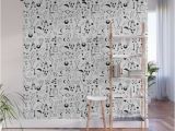 Wood Wall Mural Decal Stick and Poke Tattoo Wall Mural by Mailboxdisco