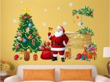 Xmas Wall Murals Us $2 75 Off Christmas Tree Wall Stickers Santa Claus Gifts Sitting Room Bedroom Decoration Mural Art Decals In Wall Stickers From Home & Garden