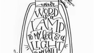 Your Word is A Lamp Unto My Feet Coloring Page Bible Verse Calligraphy