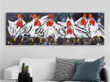 Zebra Print Wall Murals 2019 Vrolijk Schilderij Wall Art Canvas Happy Chicken Painting